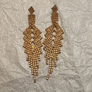 Vintage Elegant Gold Chandelier Earrings
